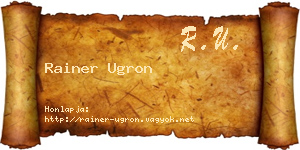 Rainer Ugron névjegykártya